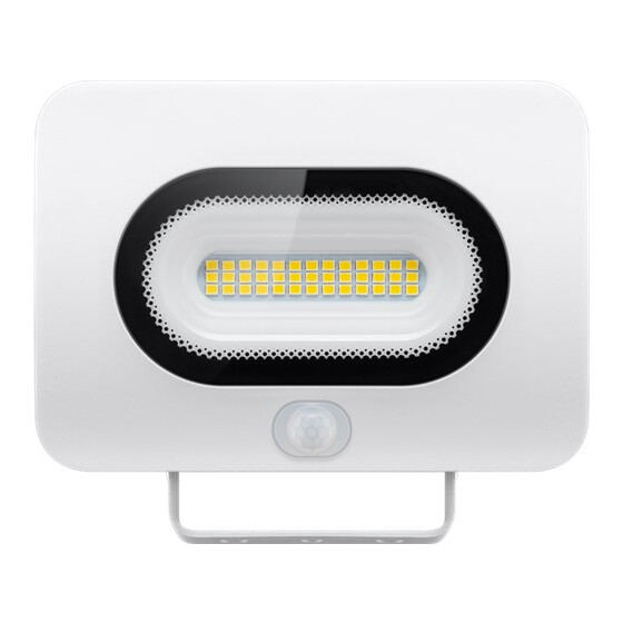 Goobay LED-Außenstrahler, 20 W, Slim Design, mit Bewegungsmelder, 20 W, Weiß, 0.3 m - moderne Lichtlösung mit PIR-Sensor für Hauseingänge, Garagen, Carports & Zugangswege