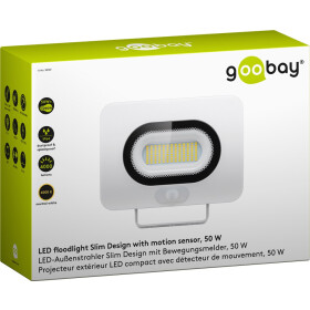Goobay LED-Außenstrahler,50 W, Slim Design, mit Bewegungsmelder, 50 W, Weiß, 0.3 m