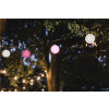 Goobay 10er LED Lichterkette Cotton Balls, batteriebetrieben, Pink-Rosa, 0.3 m - Trendige Leuchtdekoration für den Innenbereich