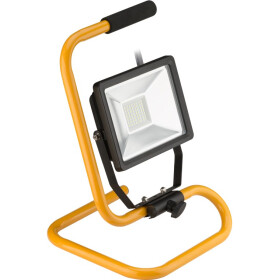 LED Außen Flutlichtstrahler mit Standfuß, 30 W, Schwarz-Gelb, 1.4 m - Arbeitsleuchte / Baustrahler mit großflächiger Ausleuchtung Goobay 59006