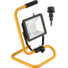 LED Außen Flutlichtstrahler mit Standfuß, 30 W, Schwarz-Gelb, 1.4 m - Arbeitsleuchte / Baustrahler mit großflächiger Ausleuchtung Goobay 59006