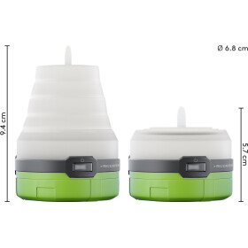 LED Campingleuchte 3-in-1 faltbar Grün-Weiß -...