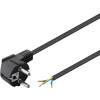 Goobay Schutzkontaktkabel abgewinkelt zum Konfektionieren, 2 m, Schwarz, 2 m - Schutzkontaktstecker (Typ F, CEE 7/7) > lose Kabelenden