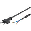 Goobay Euro Kabel zum Konfektionieren, 1,5 m, Schwarz, Schwarz - Eurostecker (Typ C, CEE 7/16) > lose Kabelenden