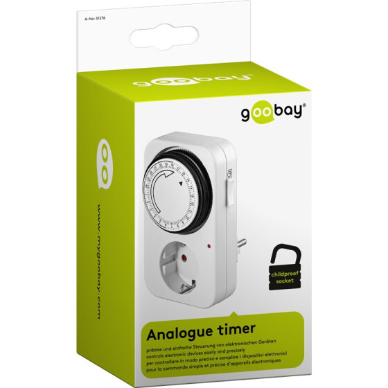 Goobay Analoge Zeitschaltuhr 15-Minutentakt, Weiß - präzise und einfache Steuerung von elektronischen Geräten