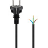 Goobay Schutzkontaktkabel zum Konfektionieren, 1,5 m, Schwarz, 1.5 m - Schutzkontaktstecker (Typ F, CEE 7/7) > lose Kabelenden