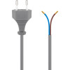 Goobay Euro Kabel zum Konfektionieren, 1,5 m, Grau, Grau - Eurostecker (Typ C, CEE 7/16) > lose Kabelenden