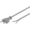 Goobay Euro Kabel zum Konfektionieren, 1,5 m, Grau, Grau - Eurostecker (Typ C, CEE 7/16) > lose Kabelenden