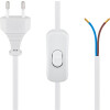 Goobay Euro Kabel zum Konfektionieren mit Schalter, 1,5 m, Weiß, Weiß - Eurostecker (Typ C, CEE 7/16) > lose Kabelenden