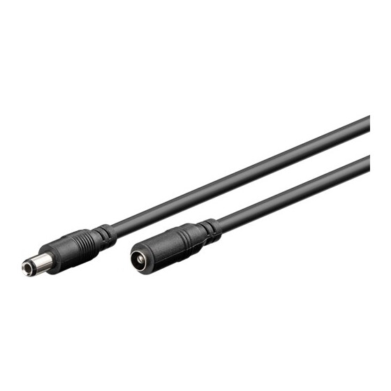 Goobay DC-Verlängerungskabel 2,5 mm, Schwarz, 3 m - zur Stromversorgung