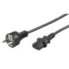 Goobay Kaltgeräte Anschlusskabel, 5 m, Schwarz, Schutzkontaktstecker (Typ F, CEE 7/7) > Gerätebuchse C13 (Kaltgeräteanschluss)