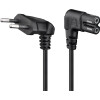 Goobay Euro Anschlusskabel beidseitig abgewinkelt, 1,5 m, Schwarz, 1.5 m - Eurostecker (Typ C, CEE 7/16) > Gerätebuchse C7
