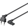 Goobay Euro Anschlusskabel beidseitig abgewinkelt, 1,5 m, Schwarz, 1.5 m - Eurostecker (Typ C, CEE 7/16) > Gerätebuchse C7