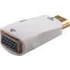 Goobay Kompakter HDMI™/VGA Adapter inkl. Audio, vergoldet, Weiß - HDMI™-Stecker (Typ A) > VGA-Buchse (15-polig) + Klinke 3,5 mm Buchse (3-Pin, stereo)