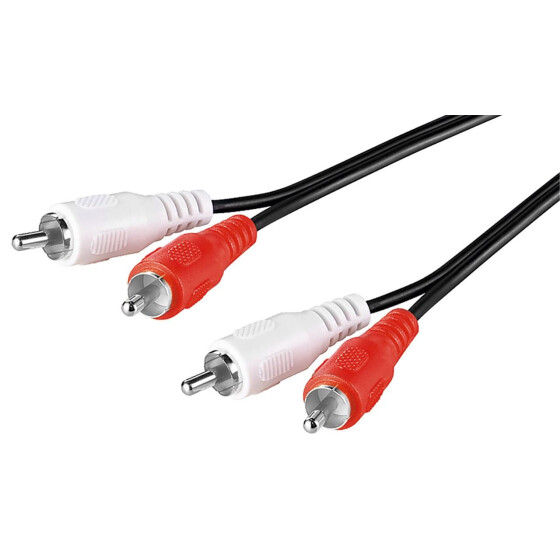 Goobay Stereo Verbindungskabel 2x Cinch, geschirmt, 1.5 m - 2x Cinch-Stecker (Audio links/rechts) > 2x Cinch-Stecker (Audio links/rechts)