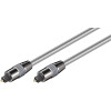 Goobay Toslink Kabel 6 mm mit Metalsteckern, 2 m, Silber - Toslink-Stecker > Toslink-Stecker, ø 6 mm