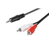 Wentronic Audio Adapterkabel AUX, 3,5 mm Klinke zu stereo Cinch-Stecker, CU, 1.5 m, Schwarz - Klinke 3,5 mm Stecker (3-Pin, stereo) > 2x Cinch-Stecker (Audio links/rechts)