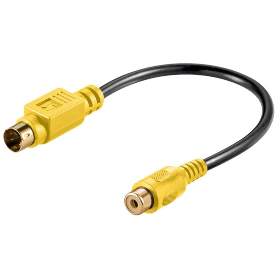 Goobay Video Kabeladapter, S-Video zu Composite, 0.2 m - Mini-DIN 4-Stecker (S-Video) > Cinch-Buchse