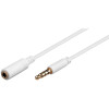 Goobay Kopfhörer- und Audio Verlängerungskabel AUX, 4-pol. 3,5 mm slim, CU, 0.5 m, Weiß - Klinke 3,5 mm Stecker (4-Pin, stereo) > Klinke 3,5 mm Buchse (4-Pin, stereo)