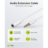 Kopfhörer- und Audio Verlängerungskabel AUX, 4-pol. 3,5 mm slim, CU, 0.5 m, Weiß - Klinke 3,5 mm Stecker (4-Pin, stereo) > Klinke 3,5 mm Buchse (4-Pin, stereo) Goobay