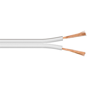 Lautsprecherkabel weiß CCA, 10 m - 10 m Rolle, Querschnitt 2 x 1,5 mm²