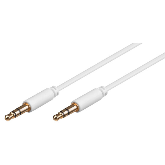Goobay 3,5 mm Klinke-Verbindungskabel, vergoldet, 3 m, Weiß - Klinke 3,5 mm Stecker (3-Pin, stereo) > Klinke 3,5 mm Stecker (3-Pin, stereo)