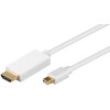 Goobay Mini DisplayPort/HDMI™ Adapterkabel 1.2, vergoldet, 1 m, Weiß - Mini DisplayPort-Stecker > HDMI™-Stecker (Typ A)