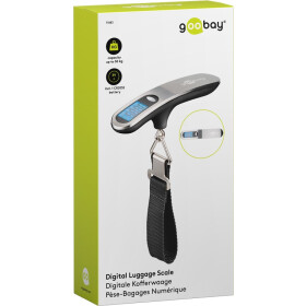 Digitale Kofferwaage Reisewaage silber Gewichtsermittlung bis 50 kg bei Reisegepäck