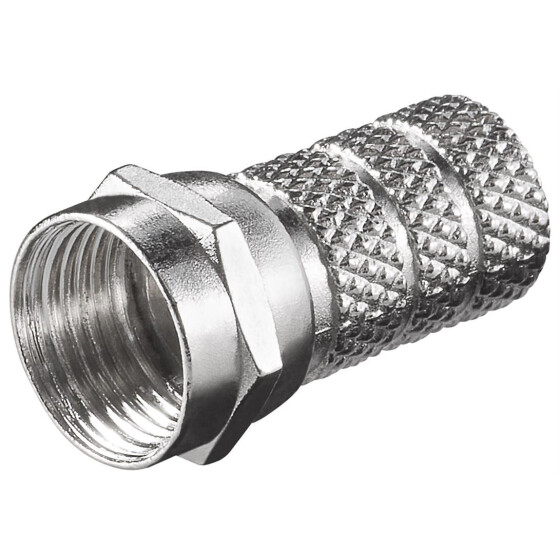 Goobay Aufdreh-F-Stecker 5,2 mm, Zink - Zink-Nickel