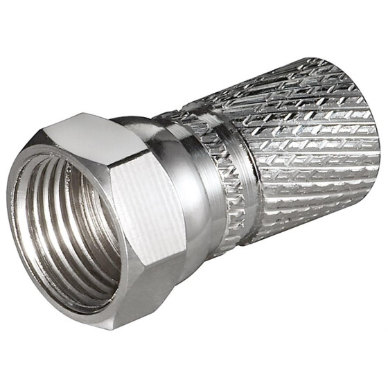 Goobay Aufdreh-F-Stecker 7,3 mm, Kupfer - Kupfer-Nickel, breite Mutter
