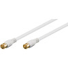 Goobay F-Quick SAT Antennenkabel (80 dB), 2x geschirmt, 2.5 m, Weiß - vergoldet, F-Stecker (Quick) > F-Stecker (Quick) (vollständig geschirmt)