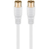 Goobay F-Quick SAT Antennenkabel (80 dB), 2x geschirmt, 2.5 m, Weiß - vergoldet, F-Stecker (Quick) > F-Stecker (Quick) (vollständig geschirmt)