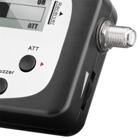 Goobay Satelliten-Finder mit digitaler Pegelanzeige, Schwarz-Silber - zum Ausrichten/Einjustieren von Satelliten-Antennen