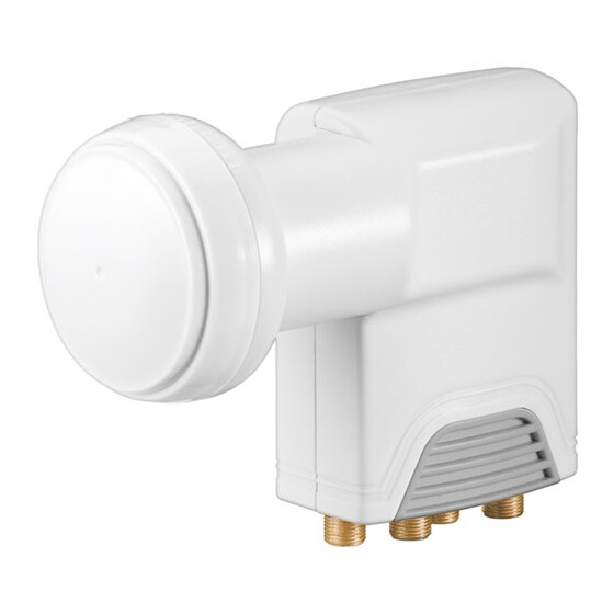 Universal Quattro LNB Weiß-Grau - digitaler SAT-LNB (DVB-S2) für den Einsatz an Multischaltern (4K/HDTV/3D Empfang) Elektronik Sat TV Zubehör Goobay 67271