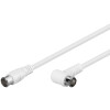 Goobay Gewinkeltes SAT Antennenkabel (80 dB), 2x geschirmt, 3.5 m, Weiß - F-Stecker (Quick) > F-Stecker (Quick) 90° (vollständig geschirmt)