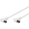Goobay Gewinkeltes Antennenkabel (80 dB), 2x geschirmt, 3.5 m, Weiß - Koax-Stecker 90° > Koax-Buchse 90° (vollständig geschirmt)
