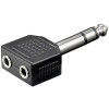 Goobay Kopfhörer Adapter AUX Klinke, 6,35 mm zu 2x 3,5 mm - Klinke 6,35 mm Stecker (3-Pin, stereo) > 2x Klinke 3,5 mm Buchse (3-Pin, stereo)