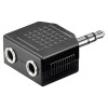 Goobay Kopfhörer Adapter AUX, Klinke 3,5 mm 1 zu 2, Klinke 3,5 mm Stecker (3-Pin, stereo) - Klinke 3,5 mm Stecker (3-Pin, stereo) > 2x Klinke 3,5 mm Buchse (3-Pin, stereo)