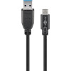 Goobay USB-C™ auf USB A 3.0 Kabel, schwarz, 1 m - USB 3.0-Stecker (Typ A) > USB-C™-Stecker