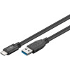 Goobay USB-C™ auf USB A 3.0 Kabel, schwarz, 1 m - USB 3.0-Stecker (Typ A) > USB-C™-Stecker