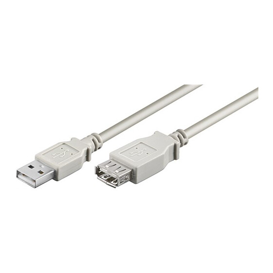 Goobay USB 2.0 Hi-Speed Verlängerungskabel, Grau, 1.8 m - USB 2.0-Stecker (Typ A) > USB 2.0-Buchse (Typ A)