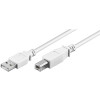 Goobay USB 2.0 Hi-Speed Kabel, Weiß, 1 m - USB 2.0-Stecker (Typ A) > USB 2.0-Stecker (Typ B)