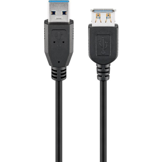 Goobay USB 3.0 SuperSpeed Verlängerungskabel, Schwarz, 1.8 m - USB 3.0-Stecker (Typ A) > USB 3.0-Buchse (Typ A)