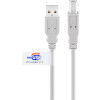 Goobay USB 2.0 Hi-Speed Kabel mit USB Zertifikat, Grau, 2 m - USB 2.0-Stecker (Typ A) > USB 2.0-Stecker (Typ B)