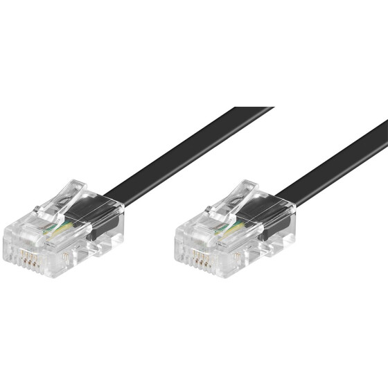 Goobay ISDN Modularanschlusskabel, 3 m, Schwarz - RJ45-Stecker (8P4C) > RJ45-Stecker (8P4C)