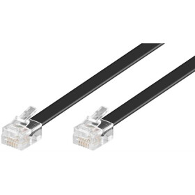 Modularanschlusskabel, 3 m, Schwarz - RJ12-Stecker (6P6C)...