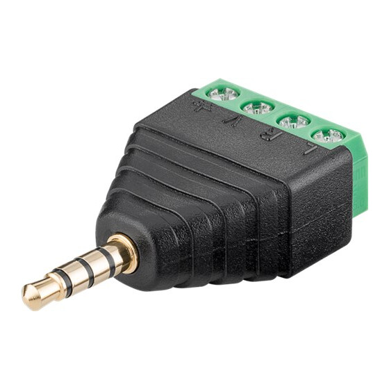 Terminal Block 4-pin > Klinke 3,5 mm Stecker (4-Pin) - Schraubbefestigung