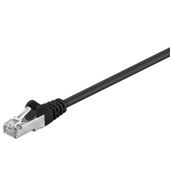 Goobay CAT 5e Patchkabel, SF/UTP, Schwarz, 3 m - CCA Kupfergemisch