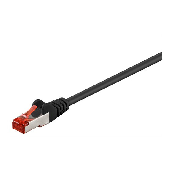 CAT 6 Patchkabel, S/FTP (PiMF), Schwarz, 10 m - LSZH halogenfrei, Kupfer