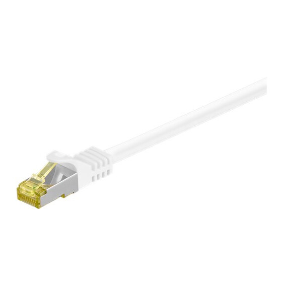 Goobay RJ45 Patchkabel CAT 6A S/FTP (PiMF), 500 MHz mit CAT 7 Rohkabel, Weiß, 5 m - LSZH halogenfrei, Kupfer, RJ45 (CAT 6A) Stecker